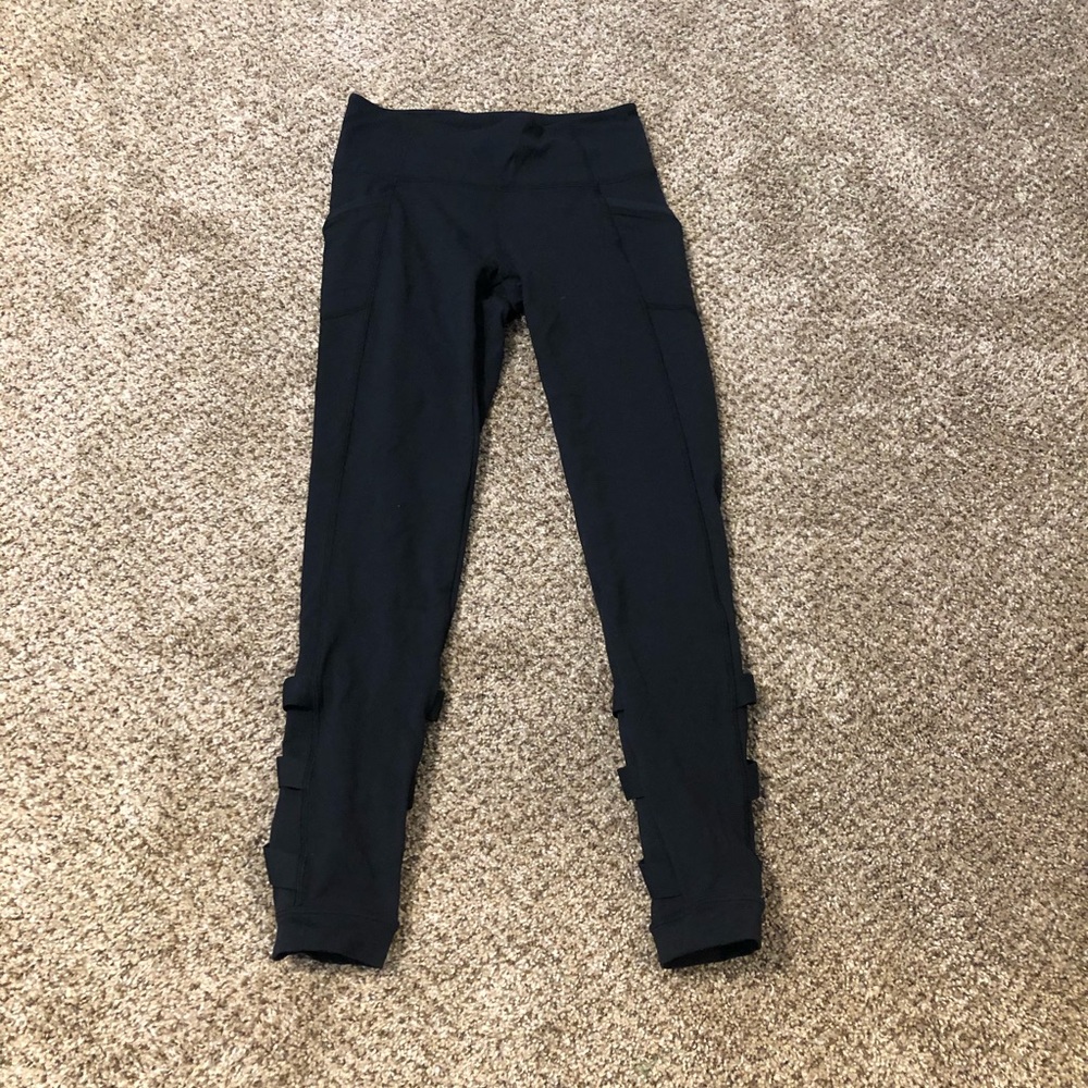 Black Athleta Athletic Leggins with Designs